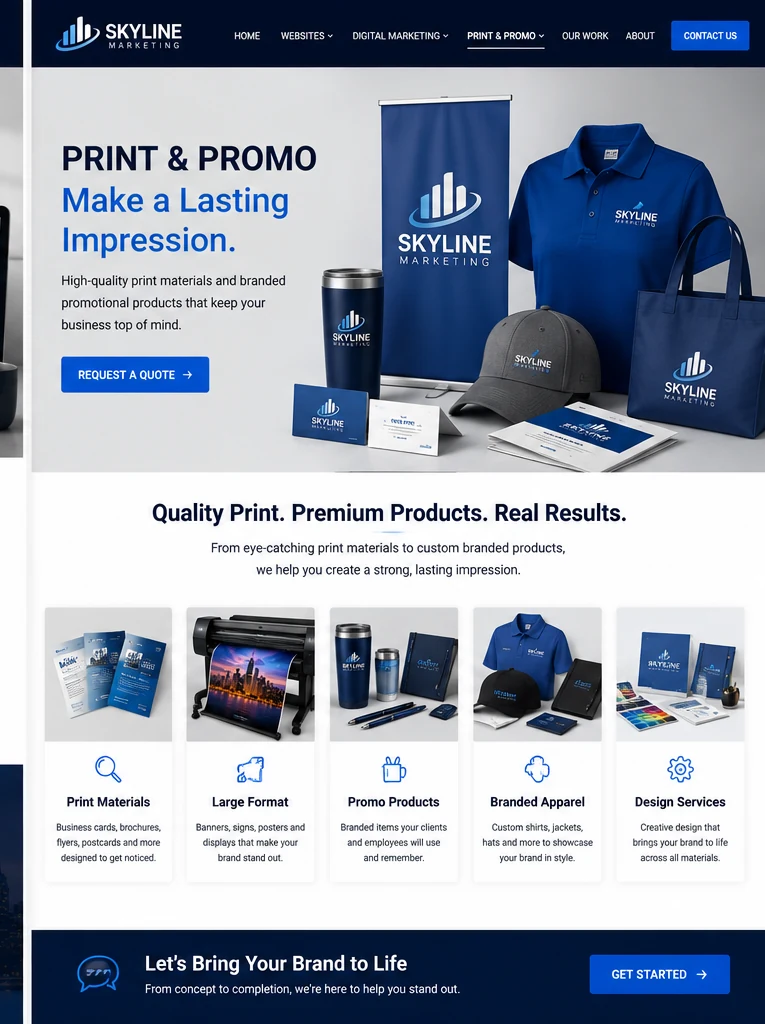 Custom printing, signs, apparel and promotional products from Skyline Printing